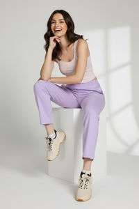 Zivame Knit Cotton Loungewear Bottom - Lilac Breeze — thumbnail 6
